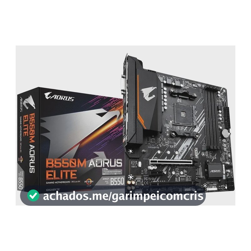 Placa Mae Gigabyte B550m Aorus Elite Am4 Ddr4 Hdmi M-atx Cor Preto