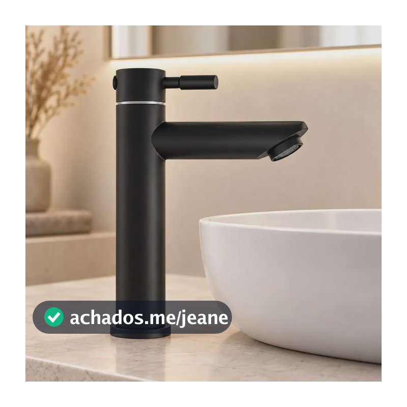 Torneira De Bancada Banheiro Preto Fosco Baixa Monocomando Preto Fosco