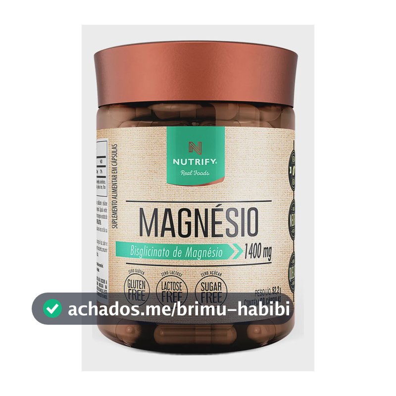 Magnésio Nutrify em cápsula Sem sabor de 60 un