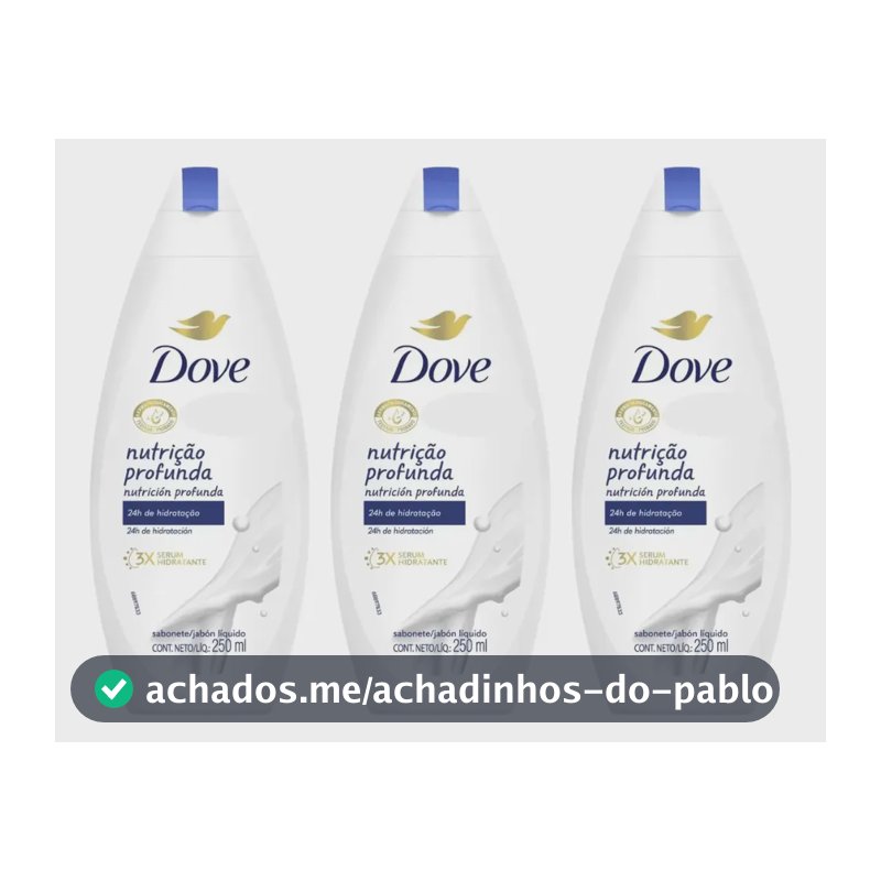 Kit C/3 Sabonete Liquido Dove Nutrição Profunda 250ml