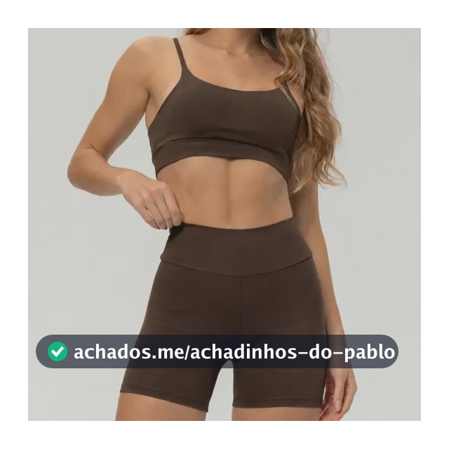 Conjunto Fitness Academia Top Shorts Meia Coxa Cintura Alta