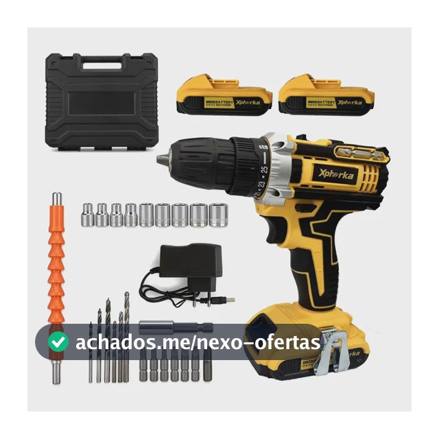 Parafusadeira Furadeira 2 Recarregáveis Baterias 48v Maleta