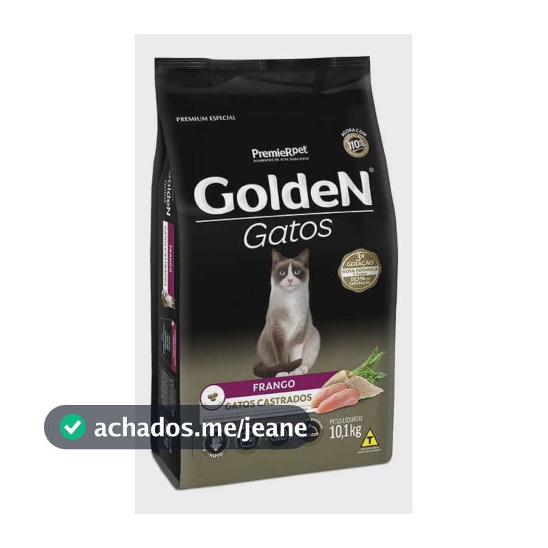 Ração Golden Para Gatos Adultos Castrados Sabor Frango 10kg