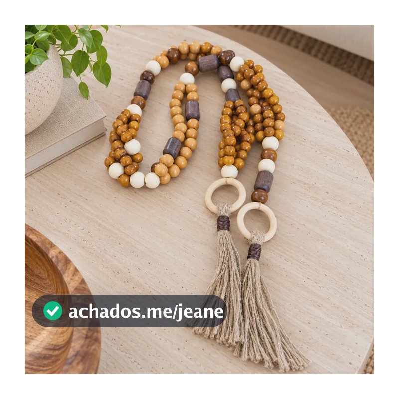 Colar Decorativo Grande Gigante Tearte Decor Para Mesa 1,76 Marrom