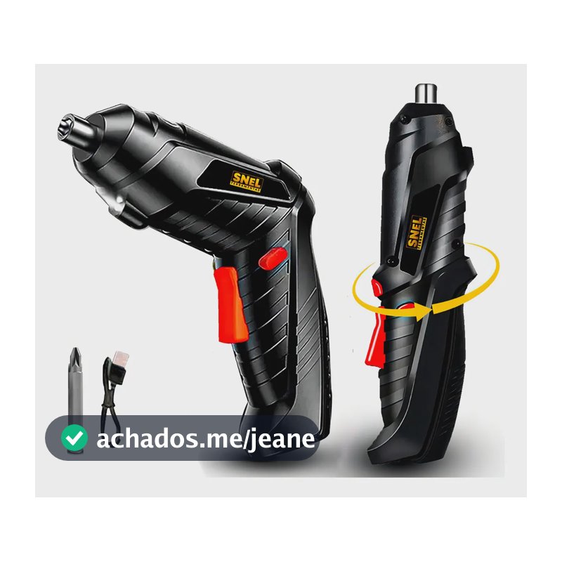 Parafusadeira Snel Profissional 4.8V Bateria USB Portátil Preto