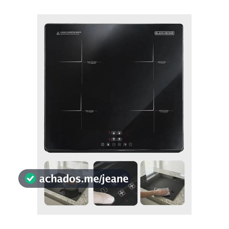 Cooktop de Indução Black+Decker 4 Bocas para Embutir com Power Booster