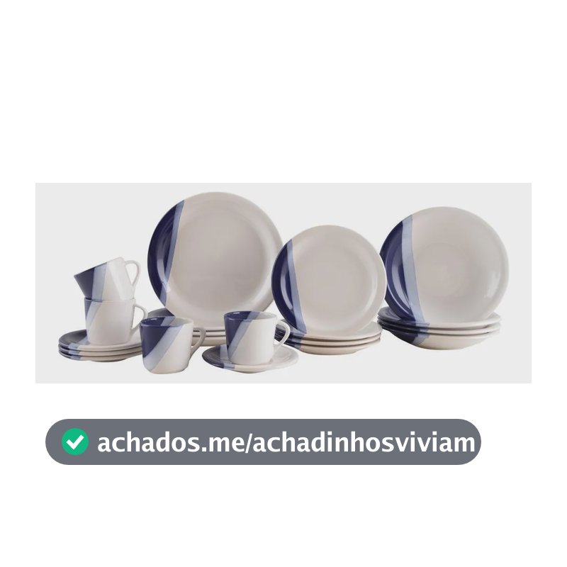 Aparelho De Jantar E Chá Brasília 20 Peças Azul Cobalto Branco E Azul Cobalto