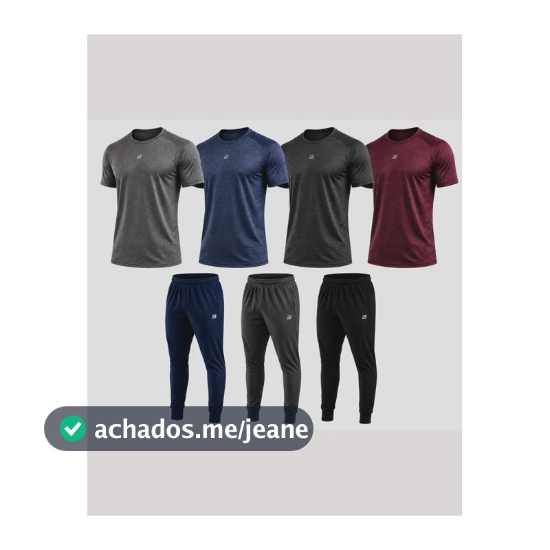 Kit 7 Peças Dry Fit 4 Camisetas 3 Calças Academia Brav Style Multicolorido Dry-mescla M