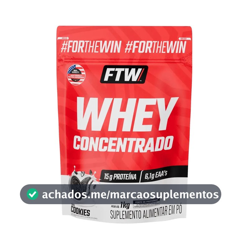 Whey Protein Concentrado 1kg Sabor Cookies - Ftw