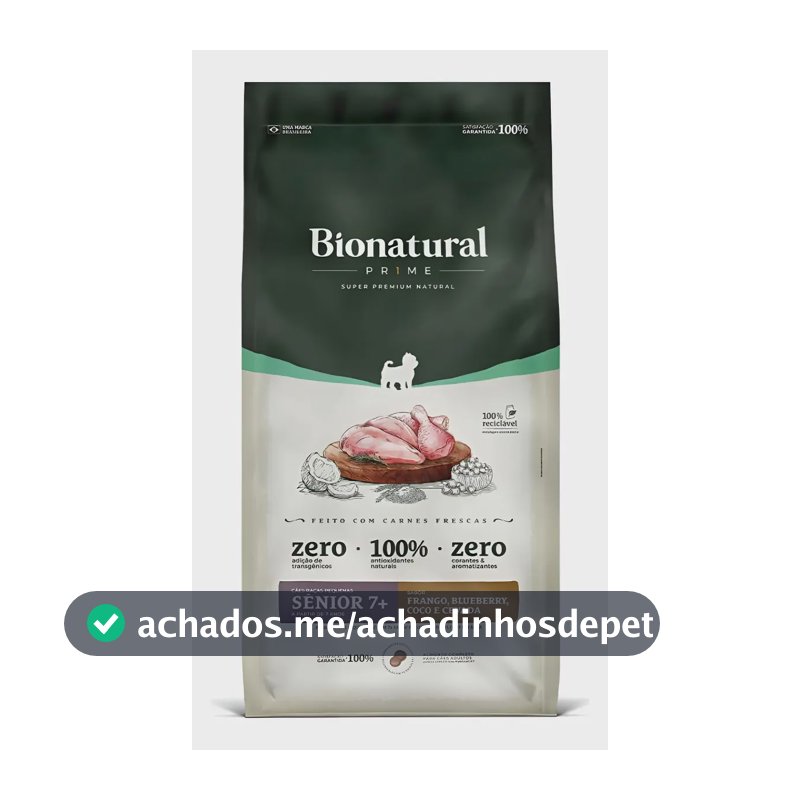 Ração Seca Bionatural Sênior 7+ Frango Cães Pequeno 2,5kg