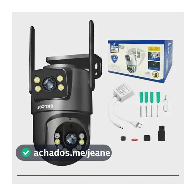 Câmera De Segurança Ip Jortan Jt-8695 Wi-fi Lente Dupla 355° Full Hd Preto