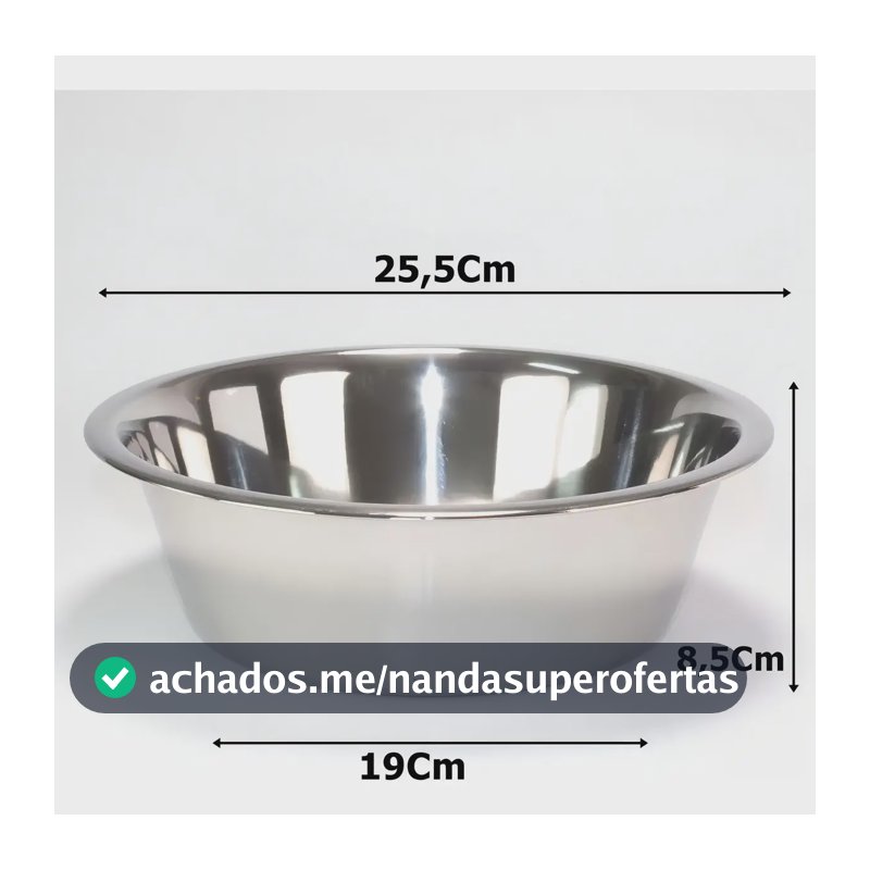 Tigela Comedouro Inox 2,5l Chalesco Cor Alumínio Inox