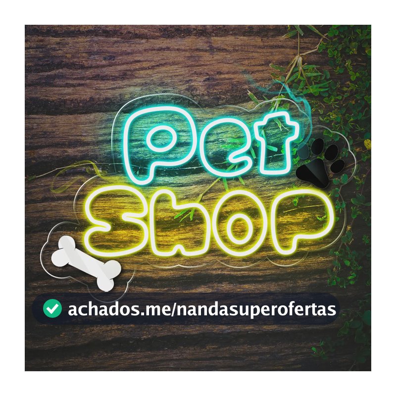 Painel Neon Led Pet Shop Decoração Ração Cachorro Gato Luz