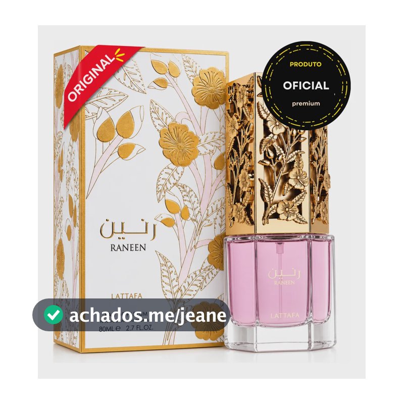 Perfume Árabe Raneen Lattafa Feminino Eau De Parfum 80ml Original Com Selo