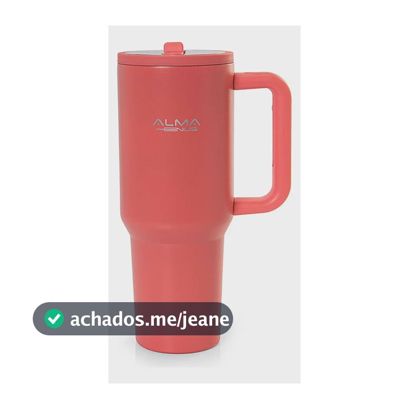 Copo Térmico Com Canudo Inox 1200ml Noah Rosa Alma Genius