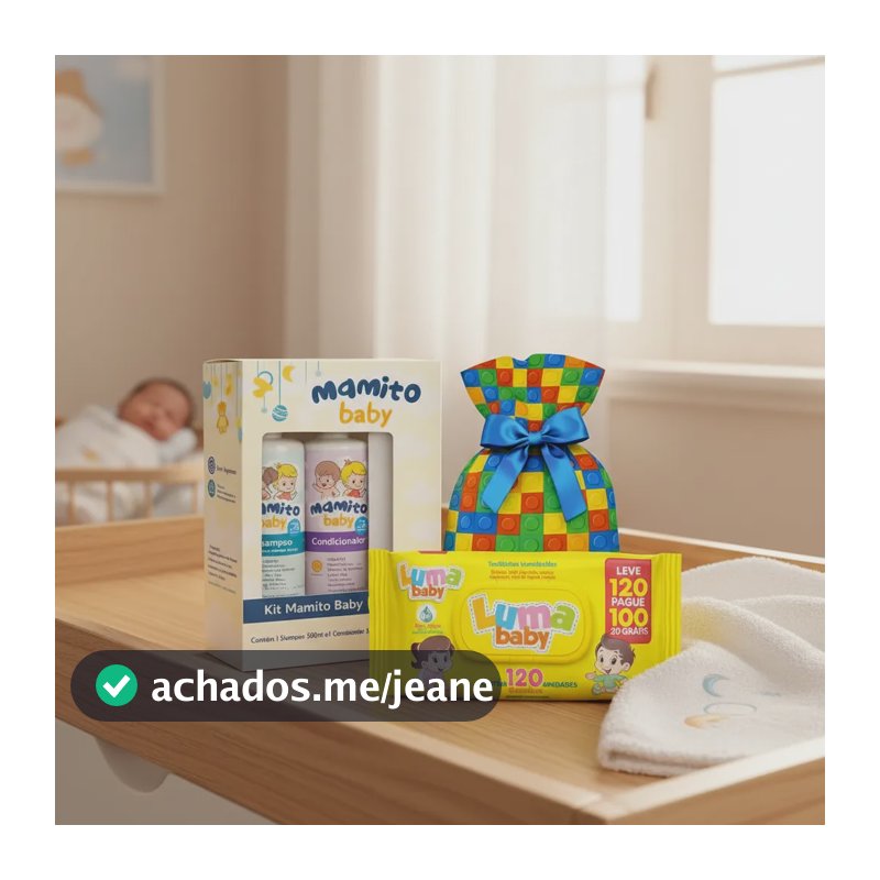 Kit Bebê Recém-nascido Shampoo + Condicionador + Lenço Multicolor