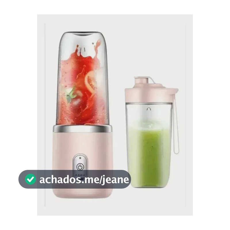 Liquidificador Portátil 450ml 2 Copos Elétrico Aikino Rosa 127/220v