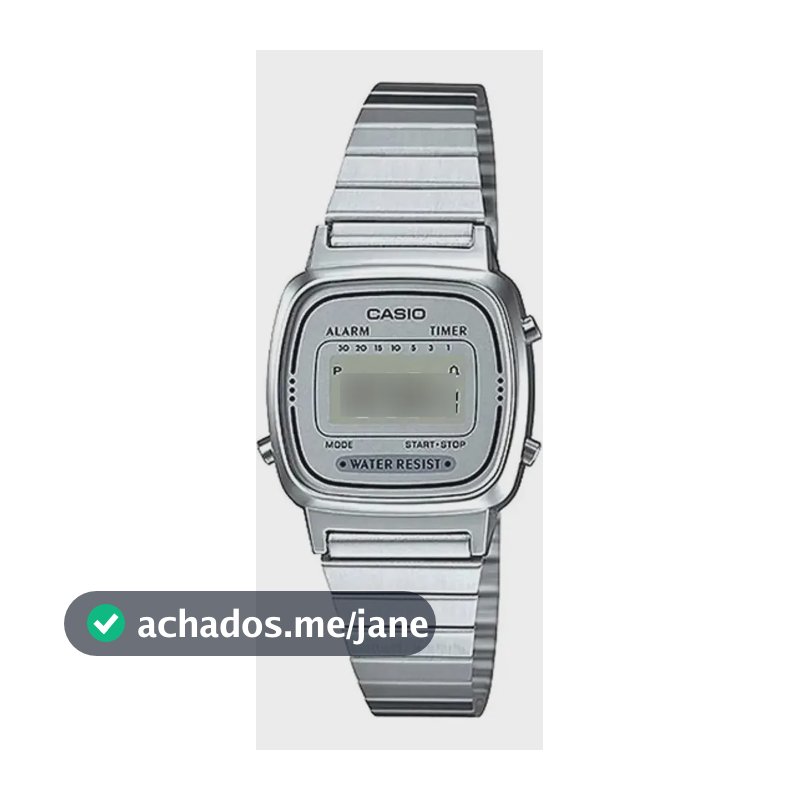Relógio Casio Feminino Original Vintage Prata Tamanho Mini Prata Prateado Cinza