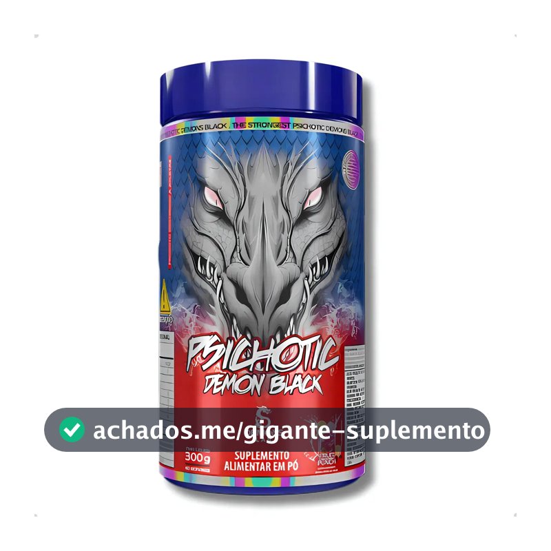 Suplemento em pó Demons Lab Pré treino Psichotic Demon Black sabor Fruit Punch x 300g