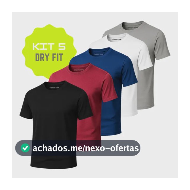 Kit 5 Camisa Masculina Termica Academia Dry Fit Malha Fria