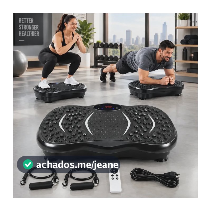 Plataforma Vibratoria Fitness Bluetooth Niveis 1 A 99 Digita Preto 110v-220v