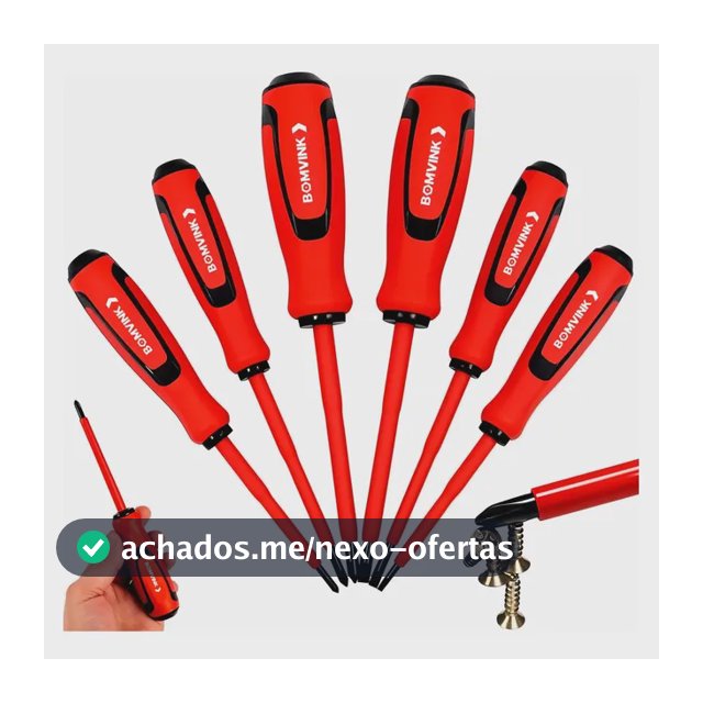 Jogo Chaves Fenda E Philips Isoladas Eletricista Imã 6 Peças