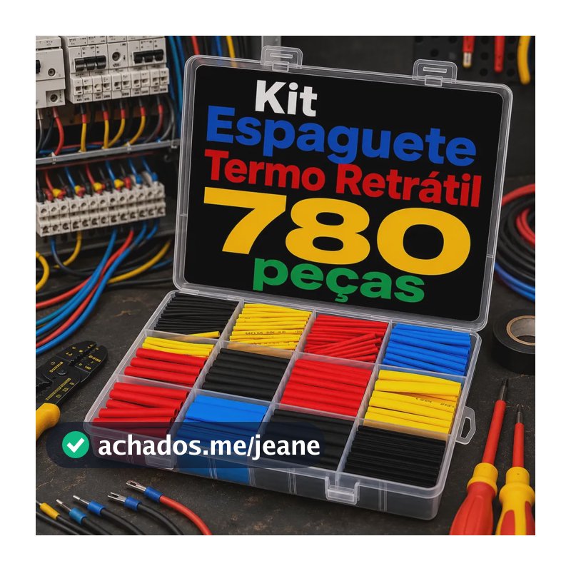 Kit Espaguete Termo Retrátil 780 Pc Colorido Fios Cabos