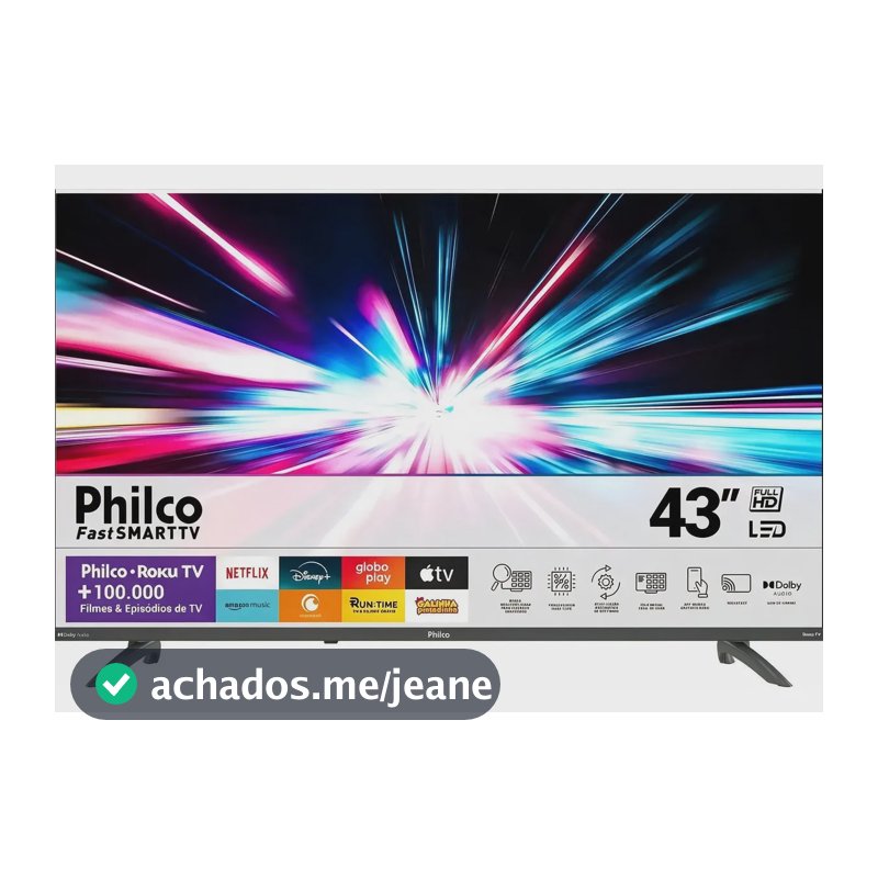 Smart Tv Philco 43'' Full Hd Roku Tv Hdr10 Dolby Ptv43