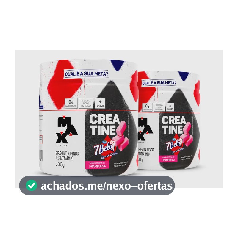 Creatina 7 Belo 300g Creatina Monohidratada Sabor Framboesa Kit 2 Força Energia Alta Performance Treino
