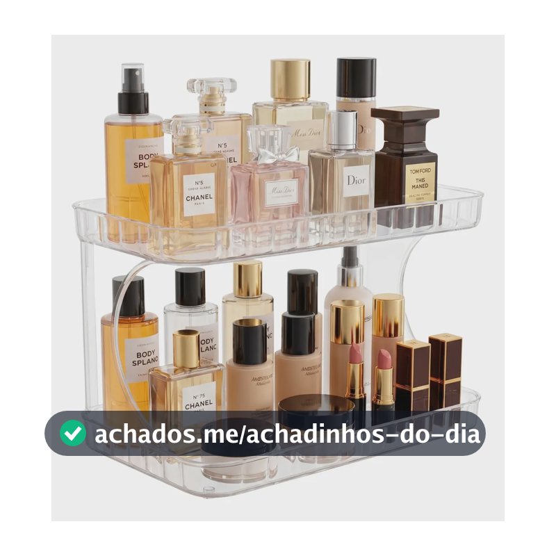 Organizador Porta Maquiagem 2 Andares Cosméticos Kaziva Transparente