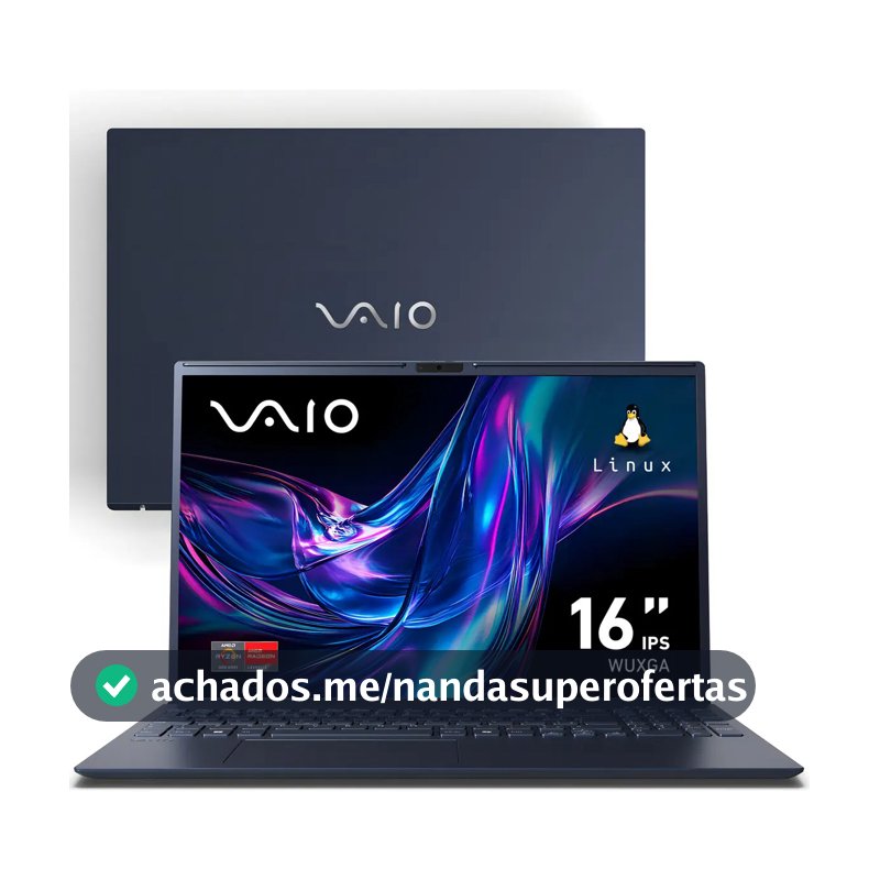 Notebook Vaio Fe16 Amd Ryzen 7-5825u Linux 16gb RAM 512gb Ssd Wi-Fi 6 Tela 16" Ips Wuxga Antirreflexo Cinza Grafite Vjfe69f11xb0121h - Permite upgrade de memória RAM e SSD