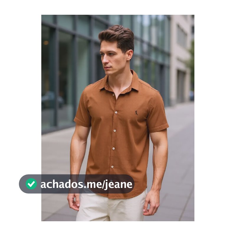Masculina Reserva Camisa Mc Paraty Contraste Caramelo Liso Gg