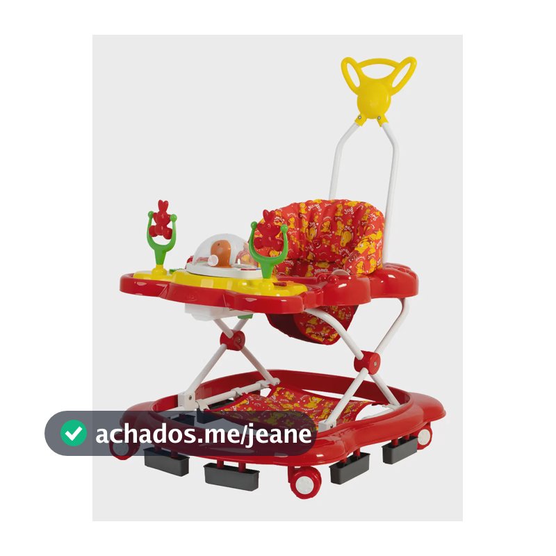 Andador Infantil Musical Para Bebê Megaluxo Jumbo Baby Cor Vermelho