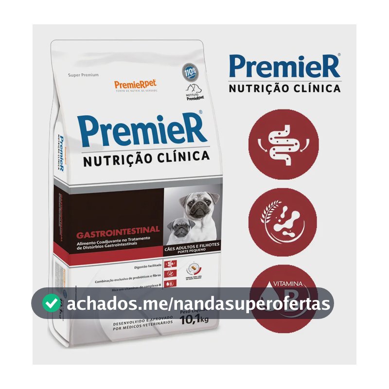 Ração Premier Gastrointestinal Raça Pequena 10,1kg