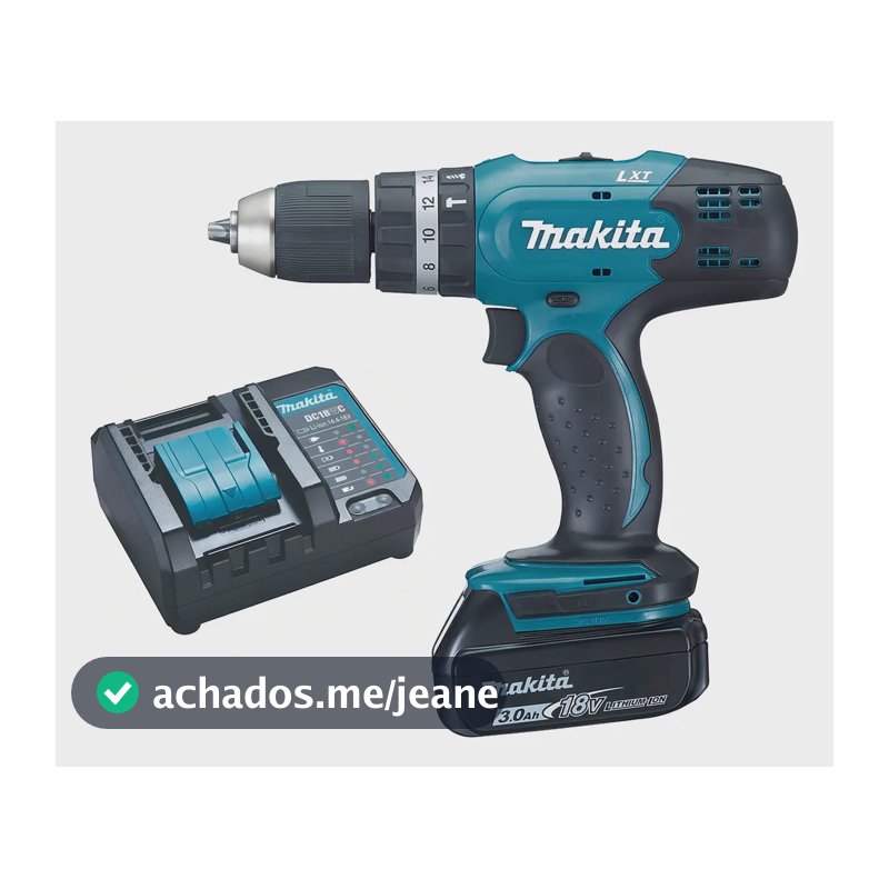Parafusadeira Furadeira Impacto À Bateria Dhp453 Makita Cor Azul-turquesa