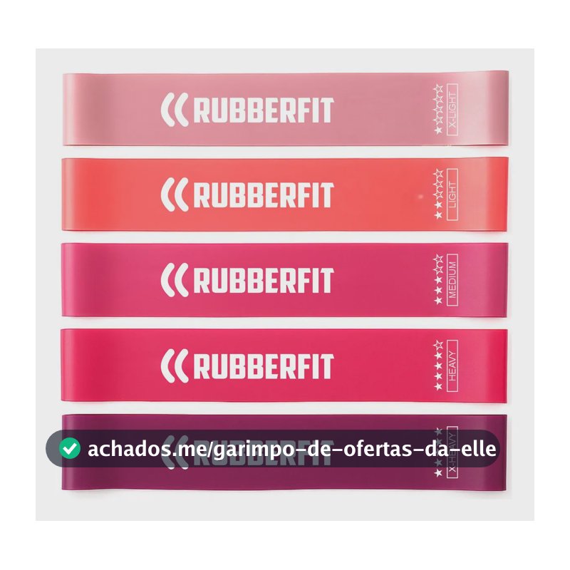 Faixa elástica Rubber Fit Mini Band multicolor - kit de 5