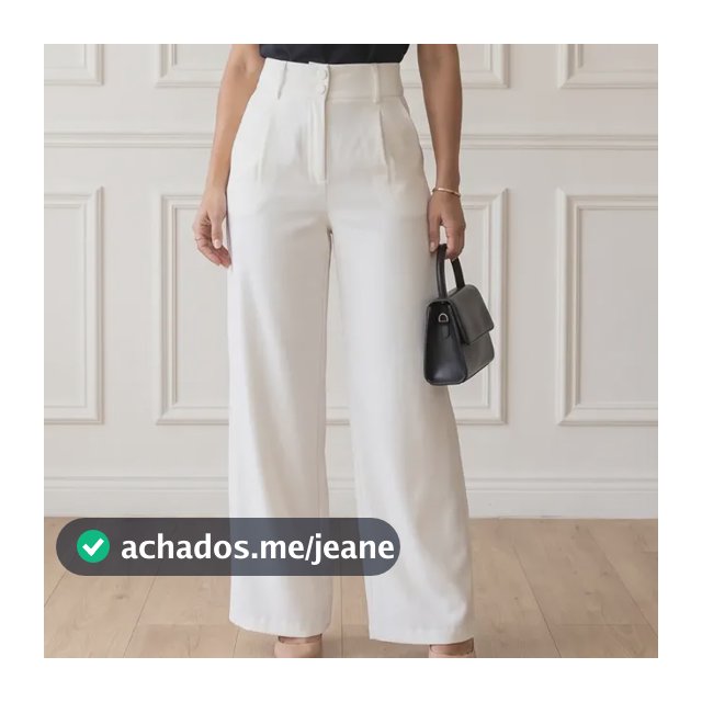 Calça Wide Leg Alfaiataria Social Pantalona Cintura Alta
