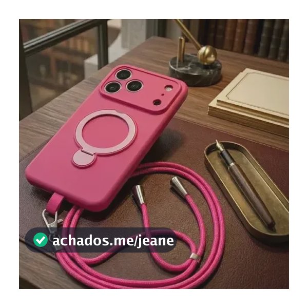 Capa Magsafe Suporte C/ Anel Cordão Transversal Para iPhone