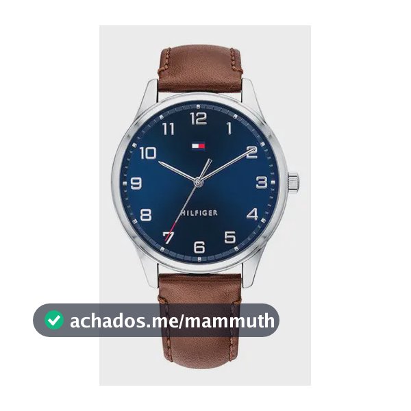 Relógio Tommy Hilfiger 1791659 Cor de malha original: cor de moldura marrom, cor de fundo prateada, cor de fundo azul