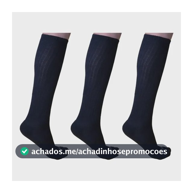 Kit Com 3 Pares - Meia De Vôlei Cano Longo Sem Costura