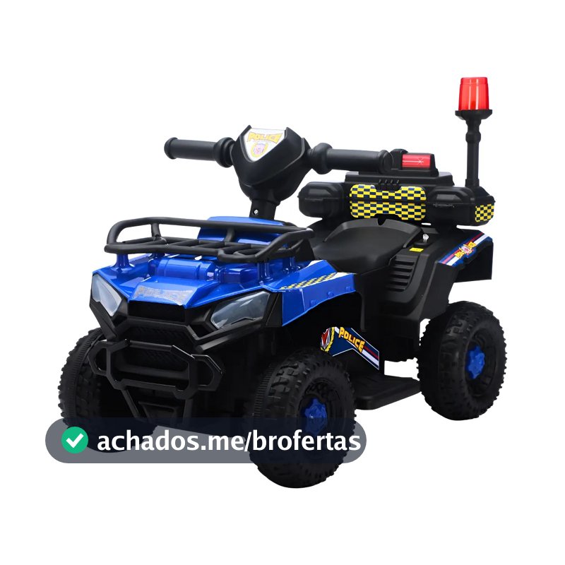 Carro Elétrico Infantil Policial 6v Frente/Ré Maxi Toys - AZUL