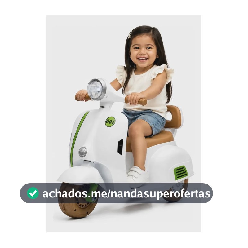Moto Elétrica Infantil Scooter 6v Recarregável Com Luz E Som Branco