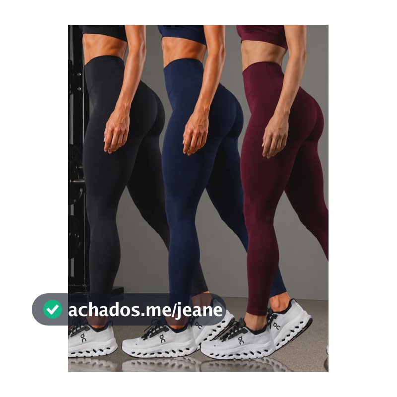 Kit 3 Calças Legging Cintura Alta E Modeladora Feminina Preto Azul E Vinho Kit 3 Peças M