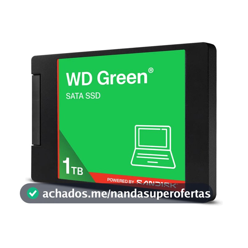 SSD Interno WD Green 1TB SATA III 2.5 7mm Leitura 545MB/s WDS100T5G0A