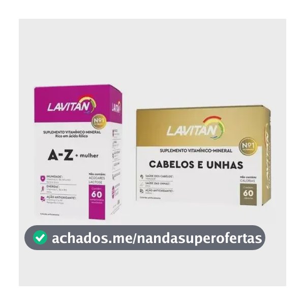 Vitamina Lavitan A-Z Mulher em comprimidos Sem sabor 2 kits de 60 un