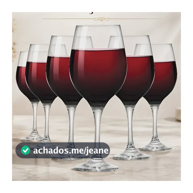 Jogo 06 Taças Vidro De Vinho Agua Cor Transparente Transparente