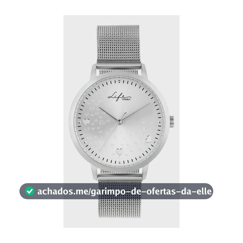 Relógio Life Amor Feminino Aço Prateado