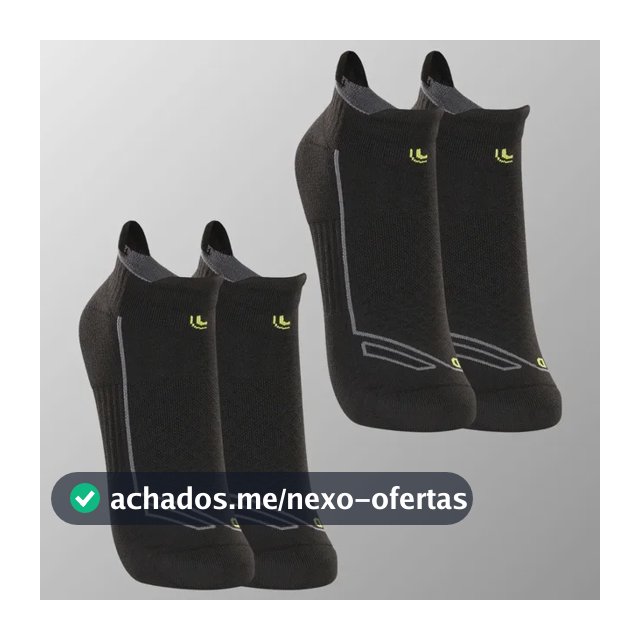 Kit 02 Pares Meia Soquete Lupo Dry Fit Anti Bolhas Esportiva Preto 37-40