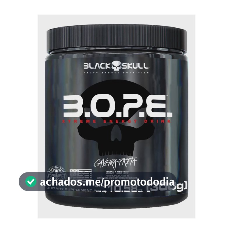 Black Skull Pré Treino B.O.P.E. Sabor Limão em pó x 300g