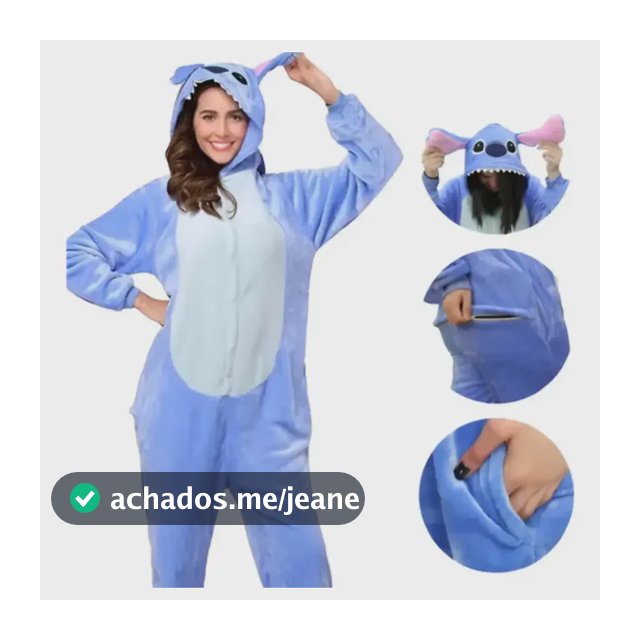 Pijama Stitch Kigurumi Macacão Quentinho Kigurumi Promoção